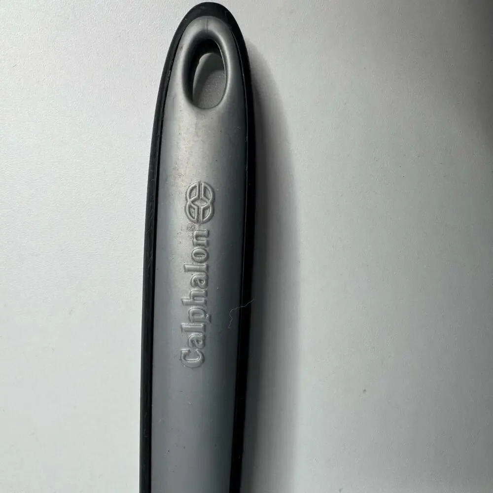 Calphalon Slotted Spatula Flipper Turner Black Nylon Gray Silicone Utensil 13.5”